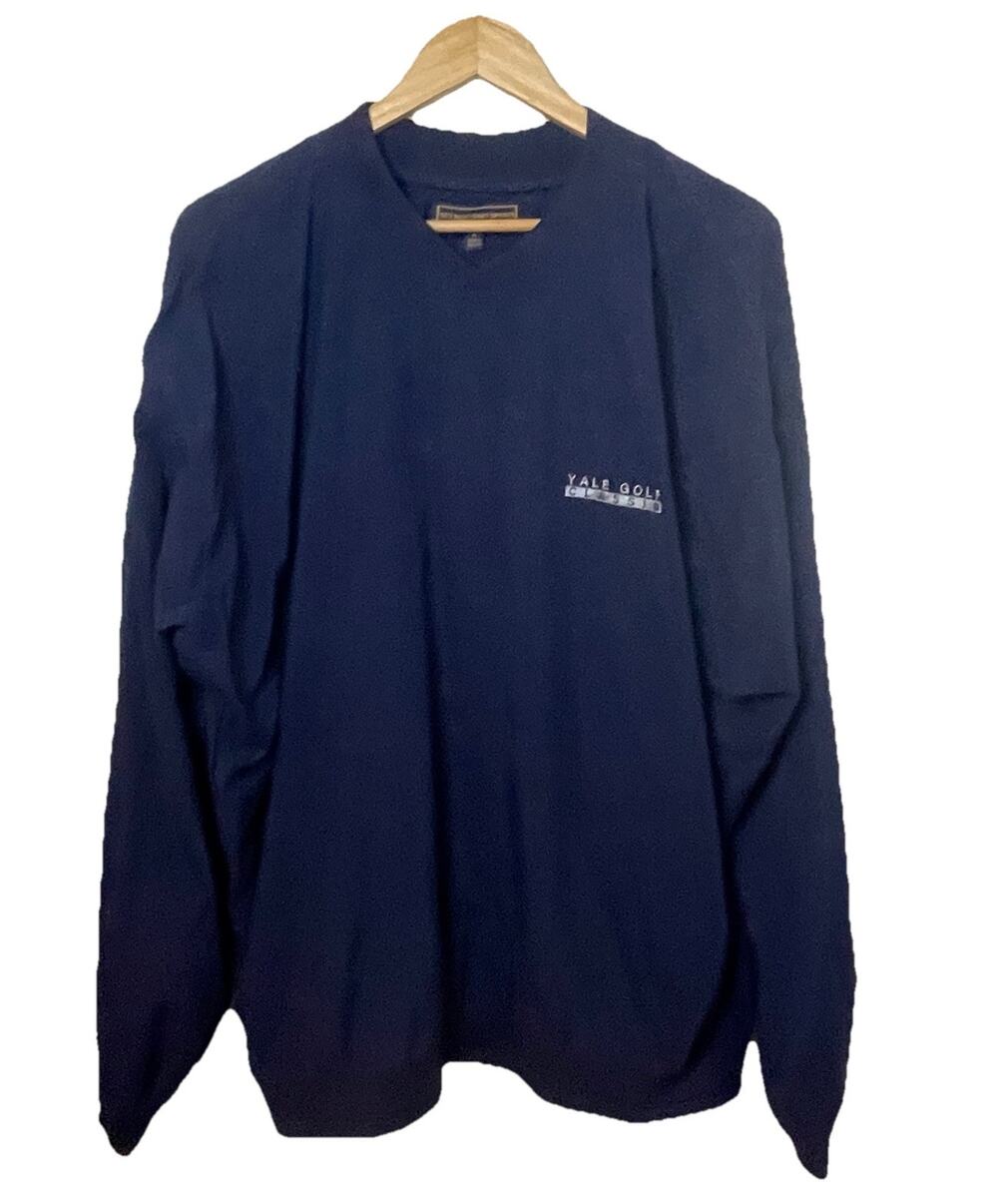 VTG 90s Yale University Golf Classic Blue Windbreaker Sz XL Sun Mountain Sports